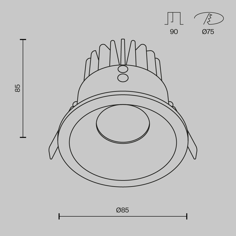 Встраиваемый светильник Technical DL034-L12W3K-D-W