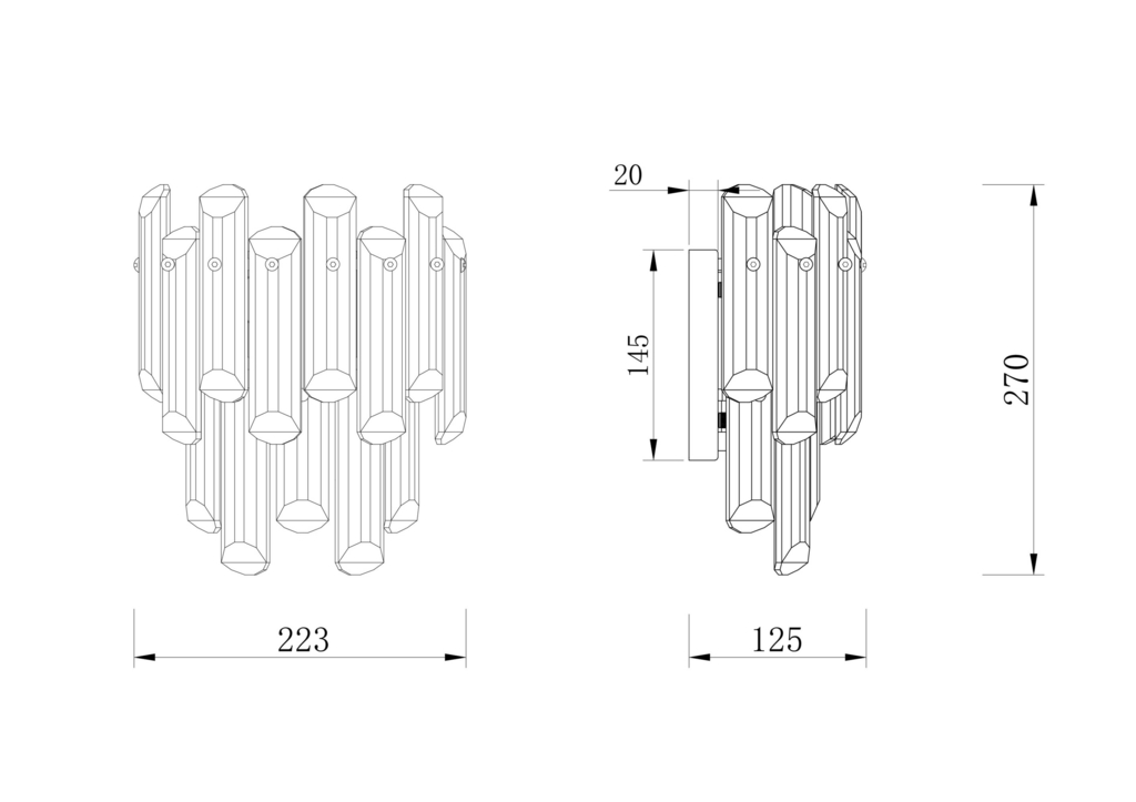 Настенный светильник (бра) Maytoni DIA200WL-02G