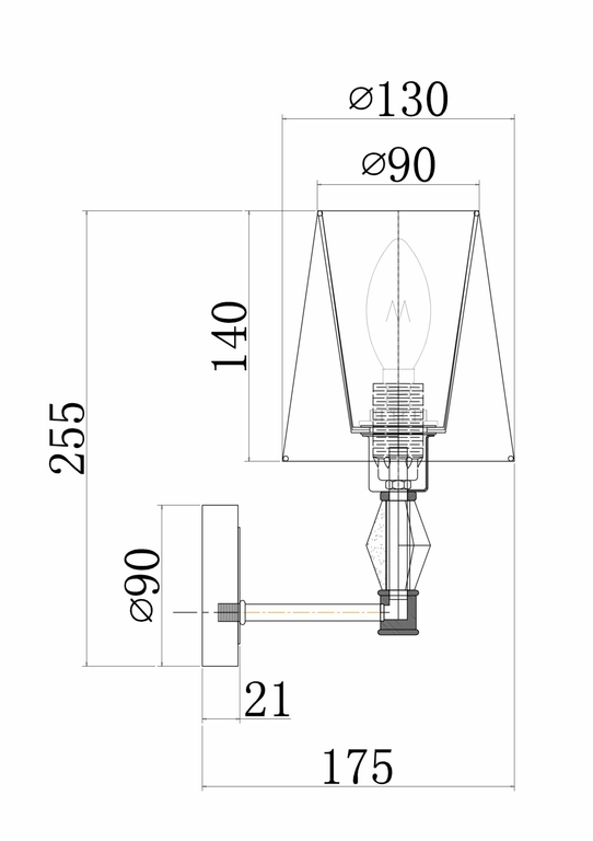 Настенный светильник (бра) Maytoni MOD038WL-01CH