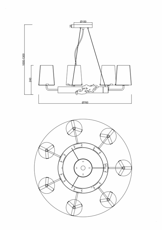 Подвесной светильник Maytoni MOD040PL-07CH