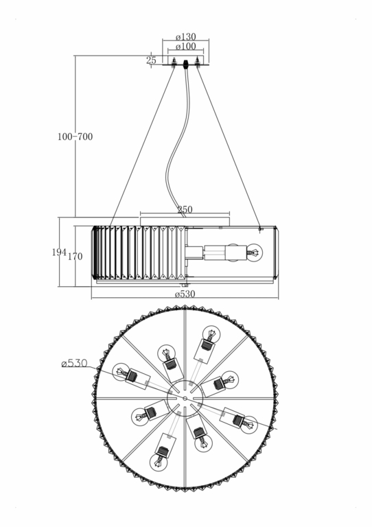 Потолочный светильник Maytoni MOD080CL-08CH