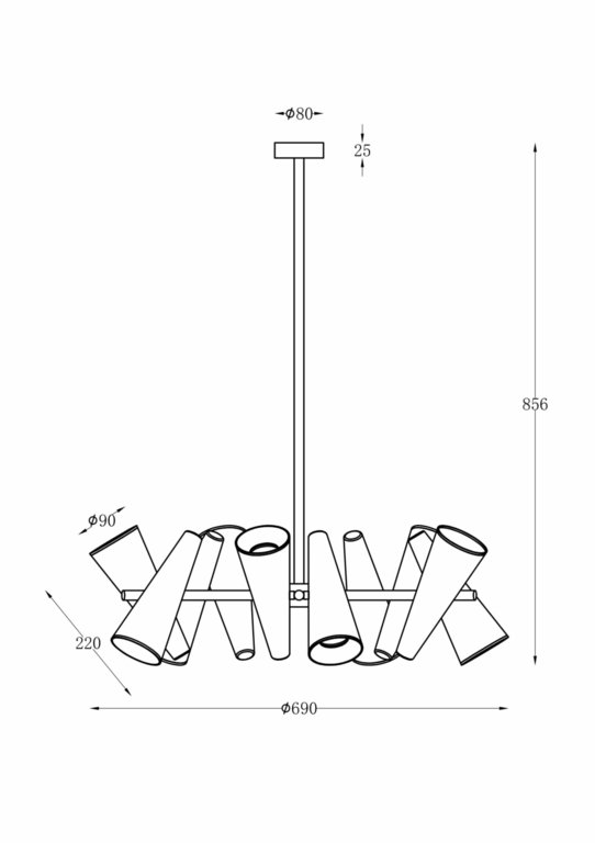 Подвесной светильник Maytoni MOD095PL-10BS