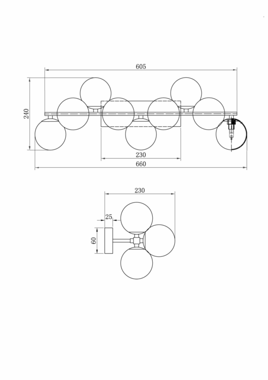 Настенный светильник (бра) Maytoni MOD545WL-09G